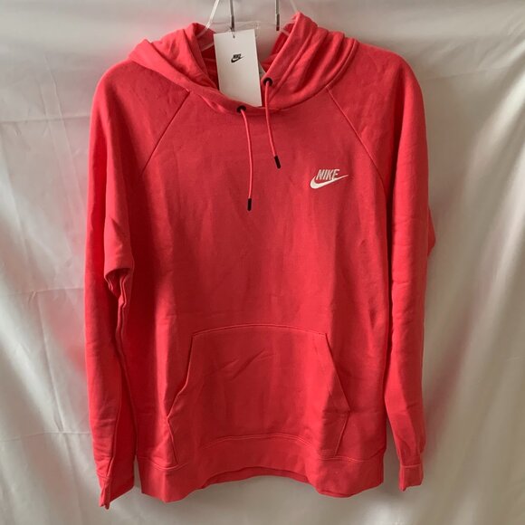 NIKE SPORTSWEAR Essential Fleece Pullover Hoodie in Hot Pink Sz LARGE - Picture 1 of 6
